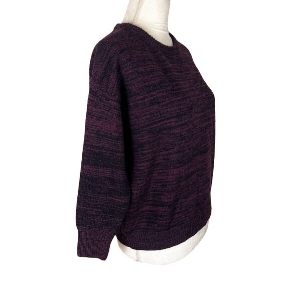 Ba&sh Brisbane 100% Wool Crew Neck Sweater Burgundy Jumper 3/4 Sleeve Size 6 - Picture 3 of 8